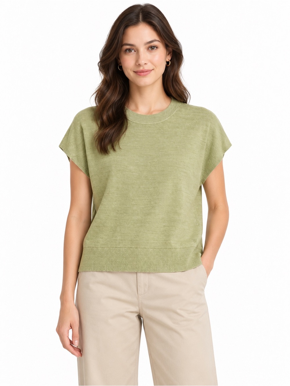 Banana Republic Olive Green Short Sleeve Knit Top